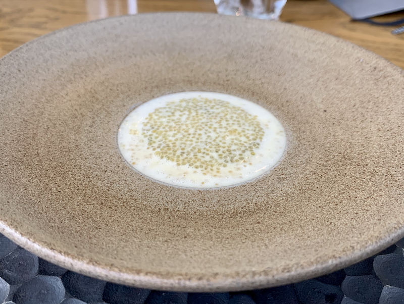 Langoustine With Pike Roe From The Tasting Menu At Lenclume A Three Michelin Star Restaurant At Cartmel Cumbria