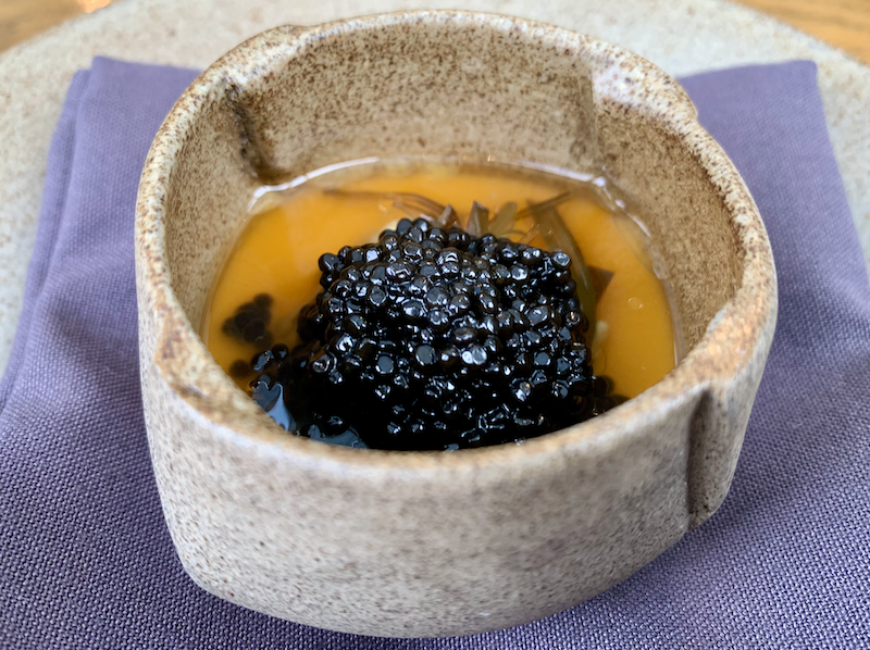 Purlock Oyster With Seaweed Custard From The Tasting Menu At Lenclume A Three Michelin Star Restaurant At Cartmel Cumbria